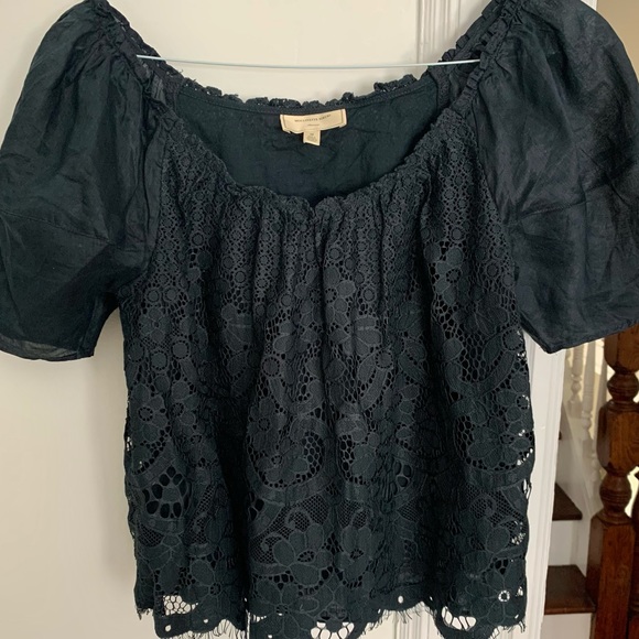 Anthropologie Moulinette Soeurs Black Lace Top, M - Picture 2 of 8